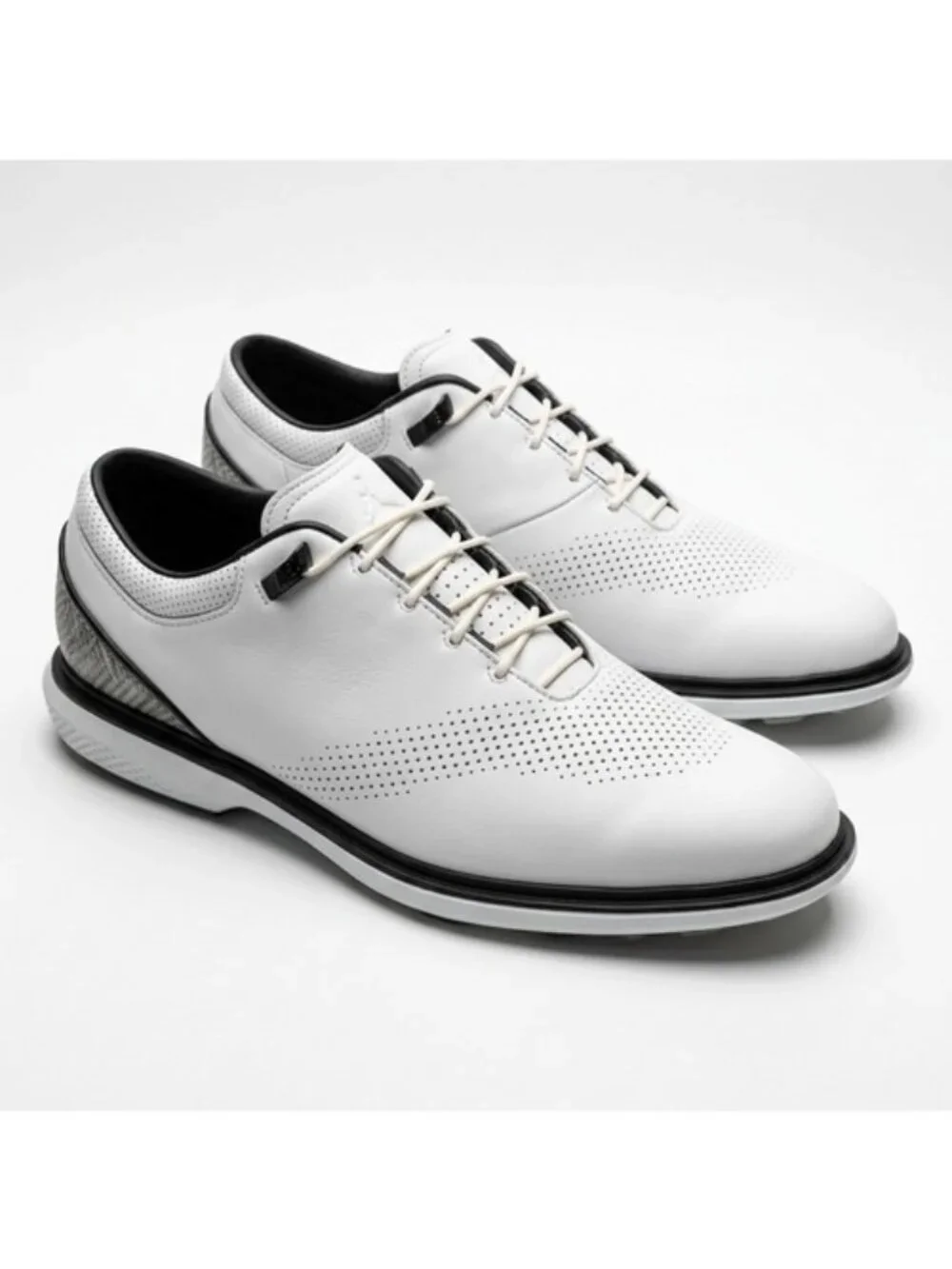 Jordan Flight Runner Golf Shoes Mens 13 White Black Elephant Print 795183-101
